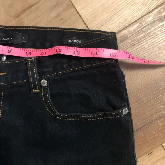 Calvin Klein Jeans Dark Blue Wash Boot Cut Size 8 32" Length - Picture 8 of 14